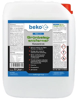 beko Grünbelagentferner Konzentrat Wegerein Unkrautvernichter 5 L Steine Platten
