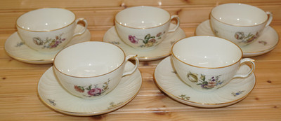 Royal Copenhagen Frijsenborg 5-Oversize Cup & Saucer SETS (Lot B) Breakfast(B80)