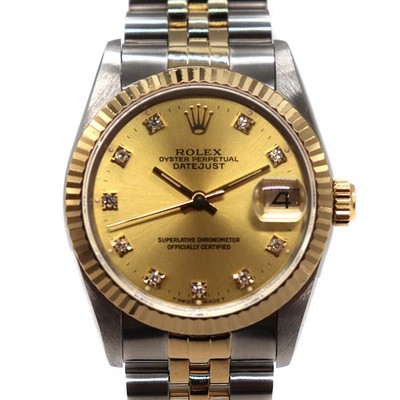 Rolex Datejust 68273G 30mm K18YG SS Champagne Dial Automatic Box Papers #KN147