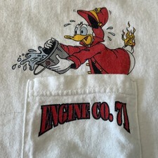 Vintage 1990s Donald Duck Engine Co. 71 Art Mickey Co Disney Pocket T Shirt XL