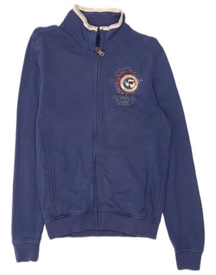 Napapijri Mens Graphic Tracksuit Top Jacket Small Blue Cotton AB07