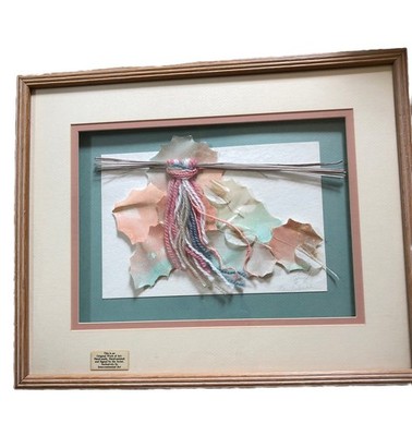 Vintage Paper Fiber Art Signed And Numbered Box Frame.