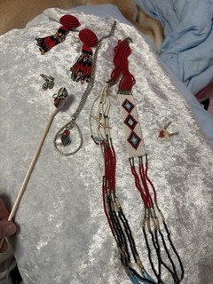 Vintage Native American Coral/Turquoise | Southwestern necklace.earrings ring