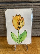 aceo original painting Watercolor Tulip