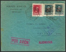 Spain. Spanish State Airmail. Spanish State Airmail. Seville. Magn