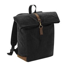 Quadra - Mochila de tela encerada con acentos en piel modelo Heritage