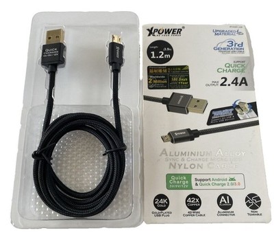 Gold-Plated Aluminum Alloy Micro USB Cable - Sync & Charge Nylon Cord, Durable!