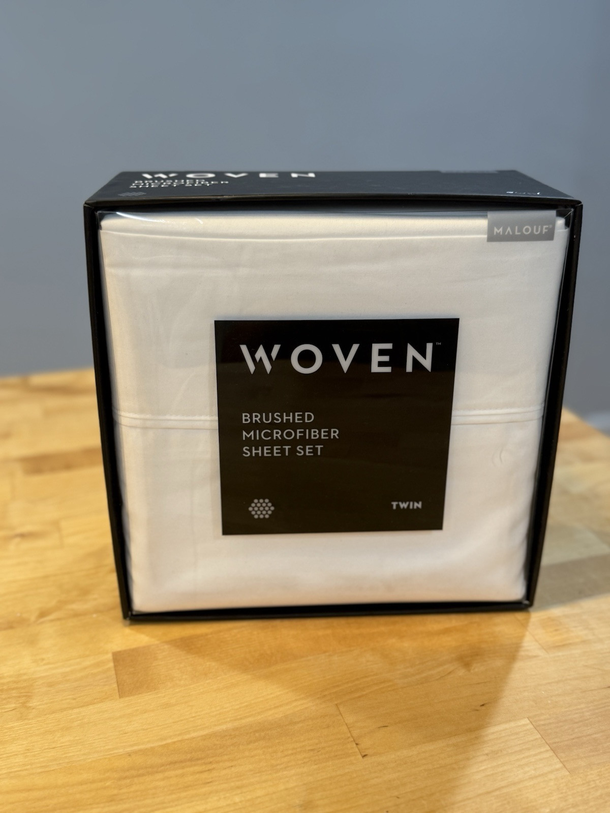 Woven Brushed Microfiber Twin Sheet Set White  1 Flat 1 Fitted 1 Pillow Malouf