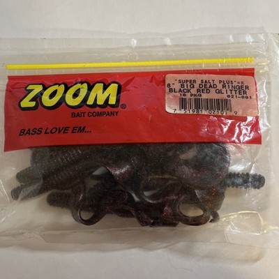 Zoom Super Salt Plus 8'' BIG DEAD RINGER BLACK RED GLITTER 10 ct
