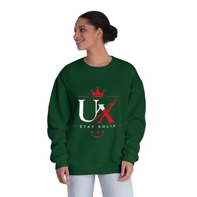 UX Stay Solid Crewneck Sweatshirt Black Red Crest