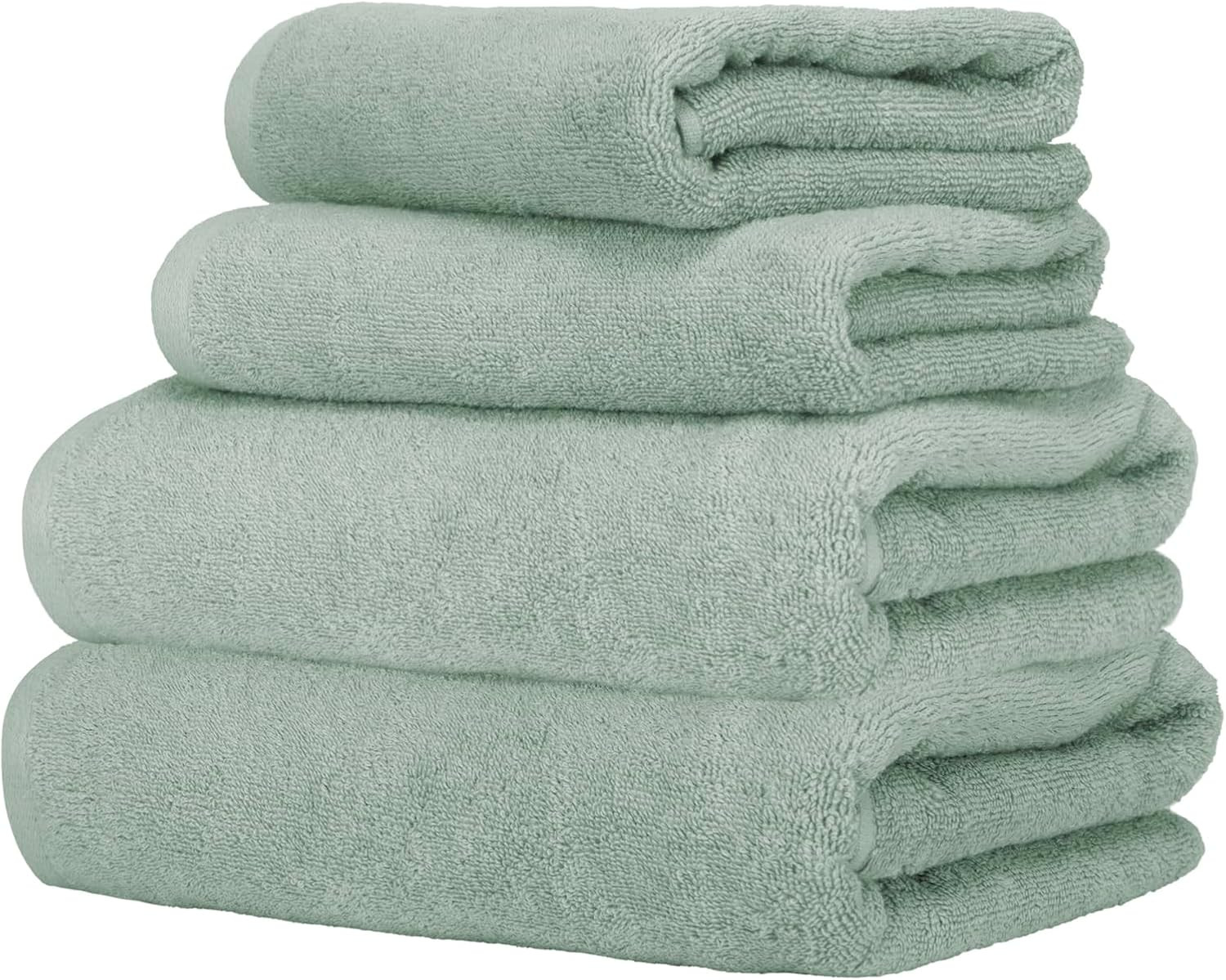 Set 4 Asciugamani Cotone per Tutta la Famiglia | 500gr Viso e Ospite