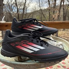 Adidas F50 Turf Soccer Shoes Black Red Size US 6.5 PMA 20M001 Used Cleats Youth