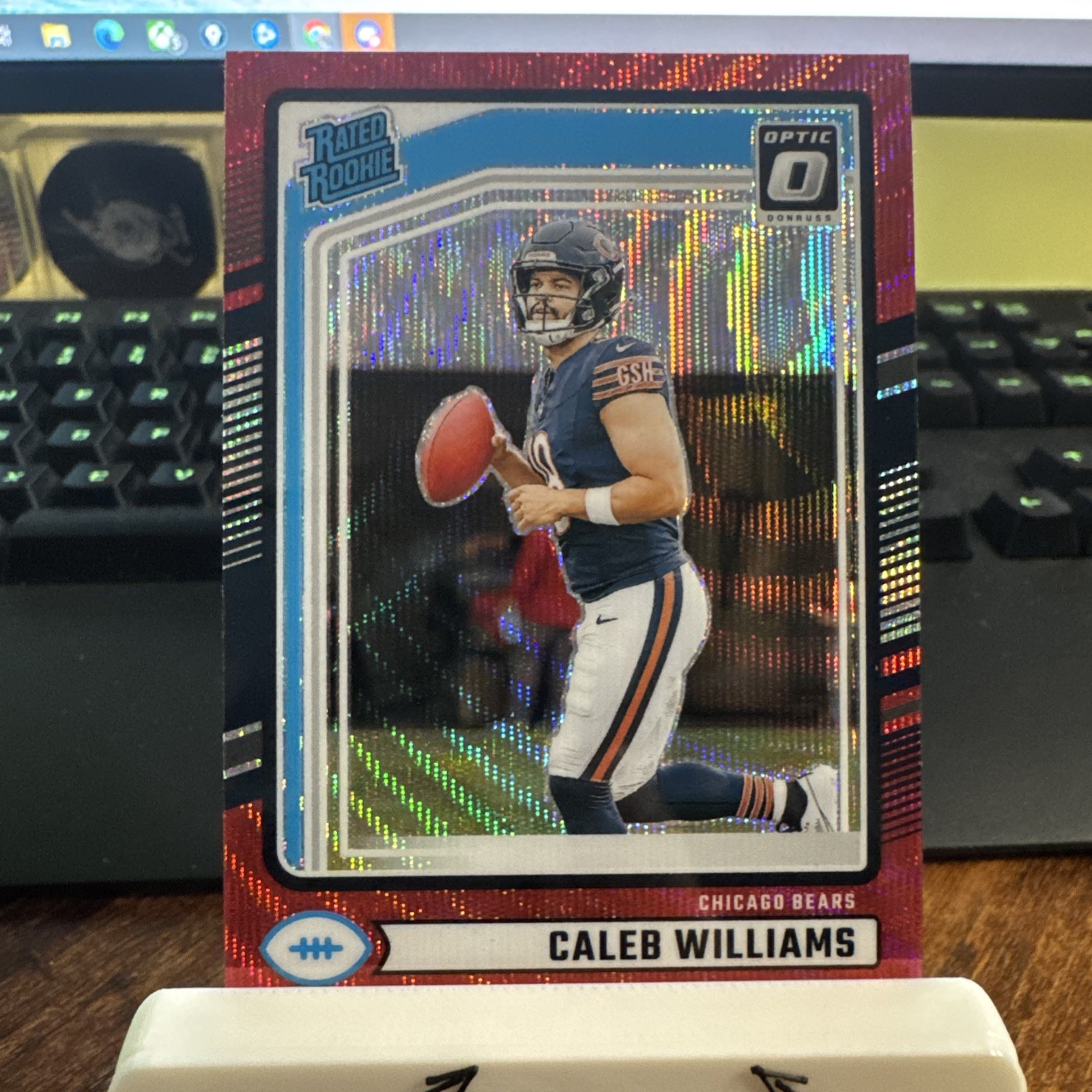 2024 Panini Donruss - Caleb Williams Optic Preview Rated Rookie Red Wave #327