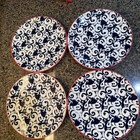 Better Homes & Gardens Colbalt Blue And White Swirl Luncheon Plates Set Of 4 EUC — photo 1