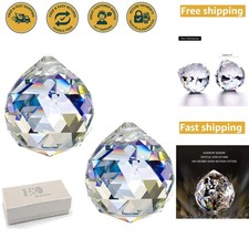 Elegant 2 Pack 50mm Hanging Crystal Ball Prisms - Create Beautiful Rainbows