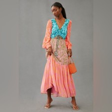 Farm Rio Colorblock Printed Maxi Dress