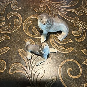 Antique Sea Lion Figurines Pair