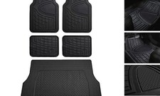Premium Liners Tall Channel Trimmable All Weather Rubber Black With Cargo Mats