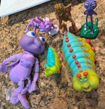 A Bugs Life 6 Figures Lot Pixar Disney Heimlich Dot Die Cast Plush Small L