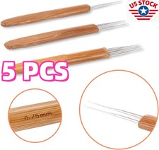 5PCS Dreadlock Crochet Hook Tool 0.75mm Hair Dreadlocks Needle Weave for Braid