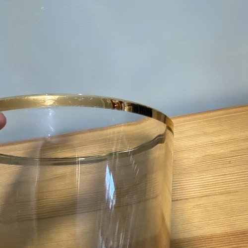 MCM Mid Century Modern Gold Rimmed Ice Bucket Jeannette Glass Culver Hazel Atlas - Picture 5 of 13