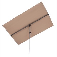 Parasol Sun Shade Patio Stand Flexible 150x210 cm Polyester Taupe
