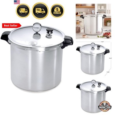 0 23-Quart Induction Compatible Pressure Canner, Silver, Aluminum