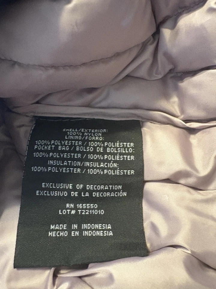 Colete acolchoado térmico feminino 32 graus grande roxo com zíper leve ao ar livre - Imagem 4 de 4