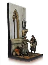 WWII German Soldiers Diorama 1/35 Scale Resin Model Kit with Church Ruins Scene