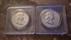 Two 1962 & 1963 Franklin Half Dollars Uncirculated Proof Like 90% Silver