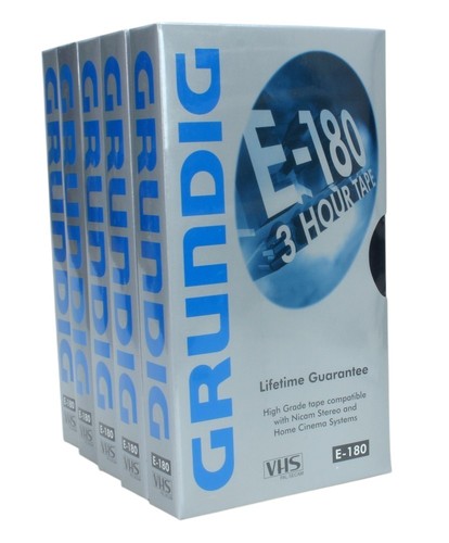 Lot 5 Video cassette Grundig E-180 VHS pour magnétoscope (Réf#B-754) - Afbeelding 1 van 2