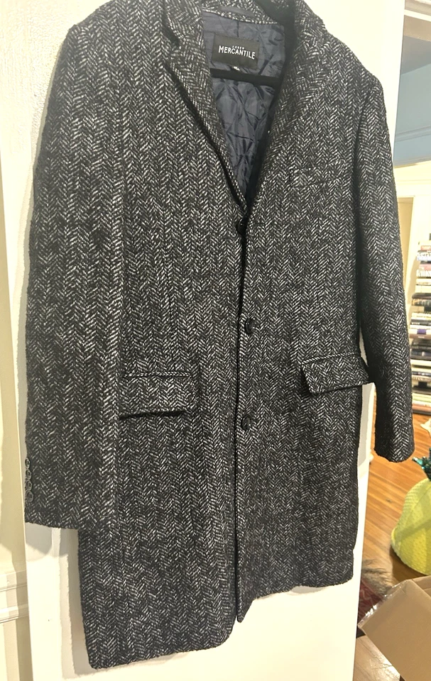 J. Abrigo Topcoat Crew Thompson Hombre Lana Espiga Thompson Gris 38R Foto 2 de 4