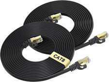 Cat 8 Ethernet Cable 6 FT 2-Pack, 40Gbps 2000Mhz Cat8 High Speed Flat Internet N