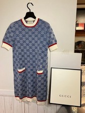 USED AUTHENTIC GUCCI GG KNIT DRESS IN EXCELLENT CONDITION, SHORT SLEEVES, SIZE
