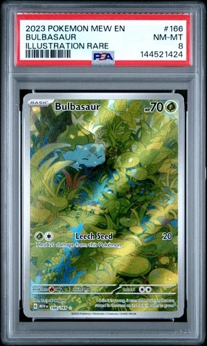 2023 POKEMON MEW EN-151 ILLUSTRATION RARE #166 BULBASAUR PSA 8