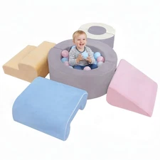 Climbing Toys Indoor 7-Piece, Foam Climbing Blocks for Toddlers, Soft Play Cl...