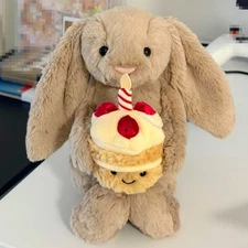 Jellycat Bashful Beige Birthday Bunny Cute Soft Stuffed Toys Doll Best Gift