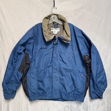 Vintage Columbia Bugaboo Jacket Mens Large Blue Nylon Hooded Ski Parka 90s