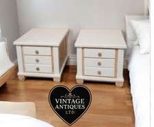 Upcycled Solid Pine English Bedside Cabinets