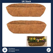 Natural Coco Fiber Wall Trough Liner 24" Planter Window Box Insert 2 Pcs