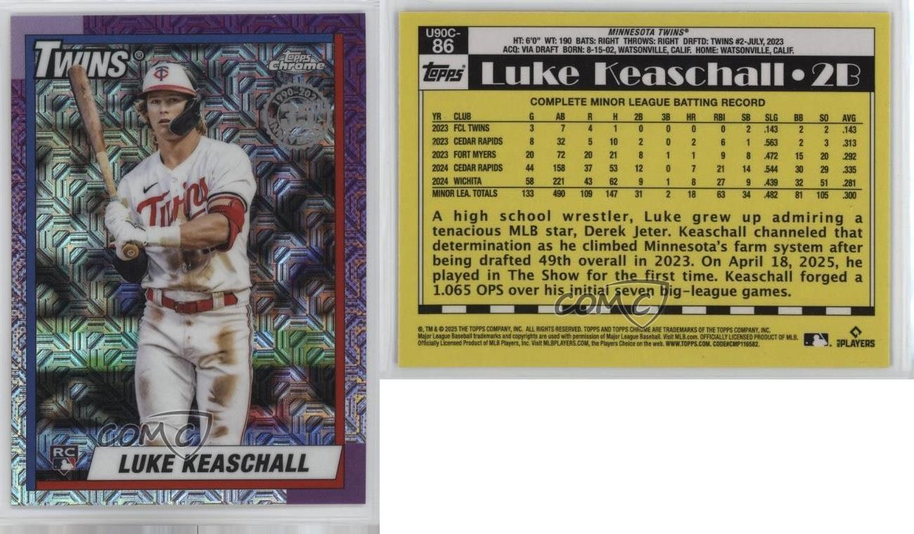 2025 Update 1990 Topps Chrome Silver Pack Luke Keaschall #U90C-86 ...