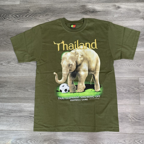 Thailand Elephant Showing Off Soccer Game grün T-Shirt Gr. L Joligolf - Bild 1 von 7