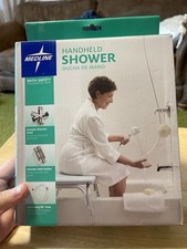 Medline Handheld Shower Wand/Head White W/ Extra Long Hose 84" NEW OPEN BOX G33