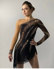 vestito competizione pattinaggio figura ghiaccio ginnastica costume danza vestito tintura