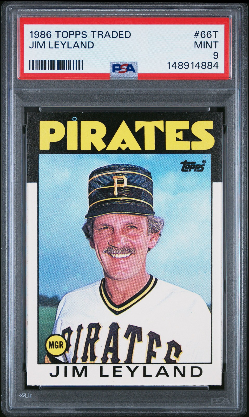 1986 TOPPS TRADED #66T JIM LEYLAND PSA 9