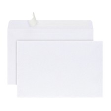 Office Depot Brand Clean Seal 5 3/4" x 8 3/4" Invitation Envelopes, White, 100Pk