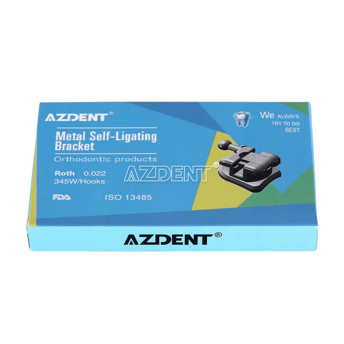 AZDENT Self-Ligating Orthodontic Bracket Kit - Roth .022 Hooks 3-4-5 & 1st Molar Buccal Tube