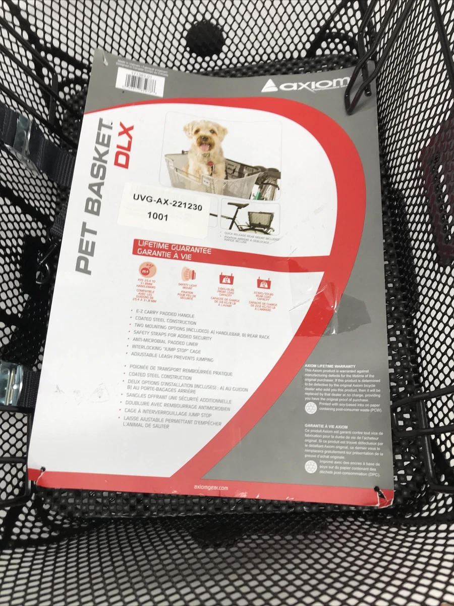Axiom Pet Basket DLX with Rear Rack and Handlebar Mounts Black