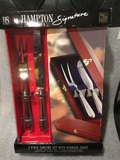 2 PIECE CARVING SET WITH STORAGE CHEST BY HAMPTON SIGNATURE