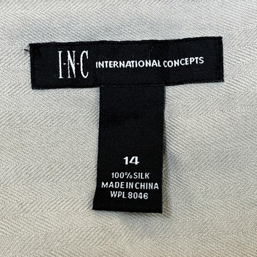 INC International Concepts 100% Silk Size 14 Zip Up Gray Shirt Dress - Picture 8 of 10